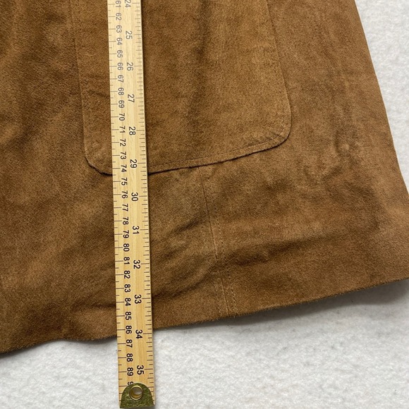 Ellos Jacket Womens 16 Brown Suede Leather Coat Western Boho Earthy Quiet Luxury - Picture 8 of 9